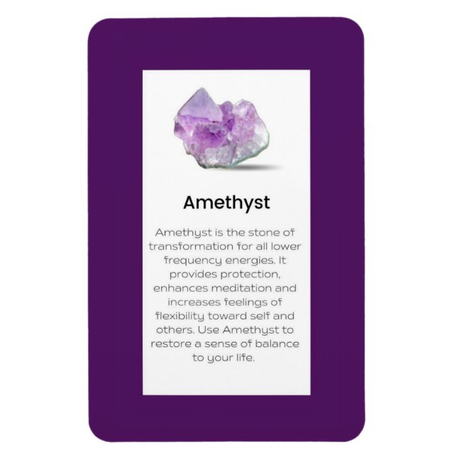 Magnet Flexible Symbole Amethyst Crystal Signification Bijoux (Vertical)