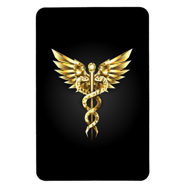 Magnet Flexible Symbole caducee polygonal or (Vertical)