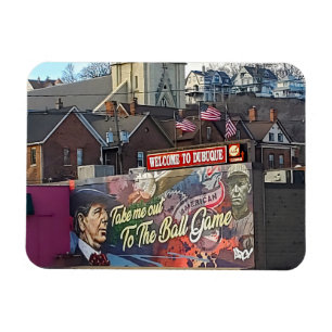 Magnet Flexible Symbole de Dubuque, Iowa avec drapeau américain