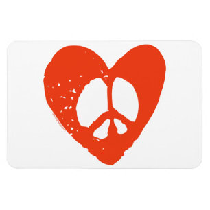 Magnet Flexible SYMBOLE DE LA PAIX DU COEUR Rouge