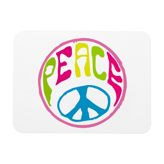 Magnet Flexible SYMBOLE DE LA PAIX Hippie (Horizontal)