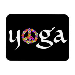 Magnet Flexible SYMBOLE DE LA PAIX Yoga Floral