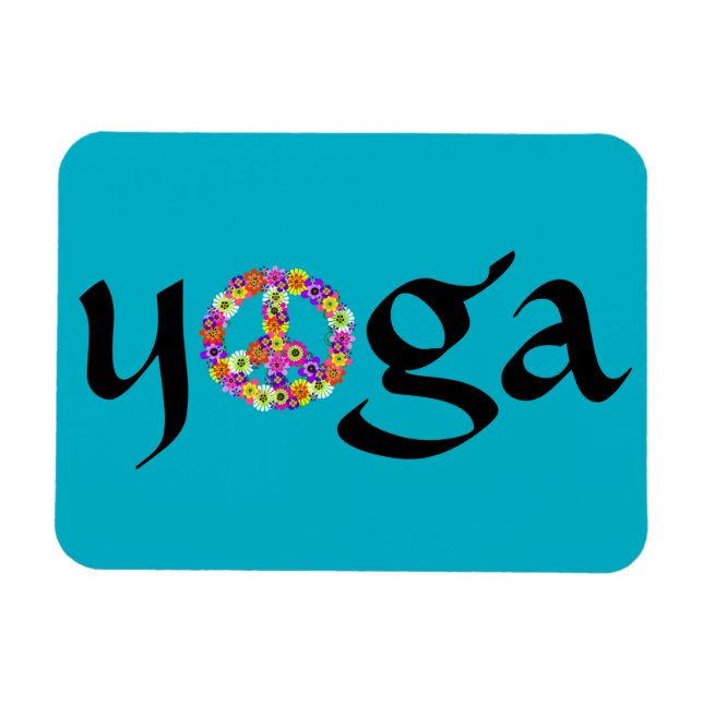 Magnet Flexible SYMBOLE DE LA PAIX Yoga Floral (Horizontal)