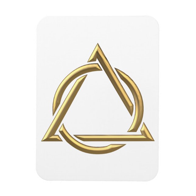 Magnet Flexible Symbole de la Sainte Trinité "3D" d'or (Vertical)