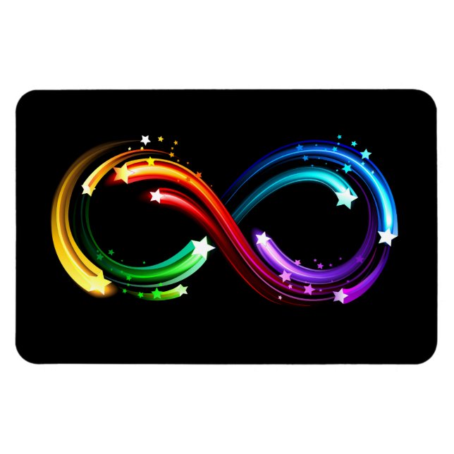 Magnet Flexible Symbole de l'infini des comètes arc-en-ciel (Horizontal)