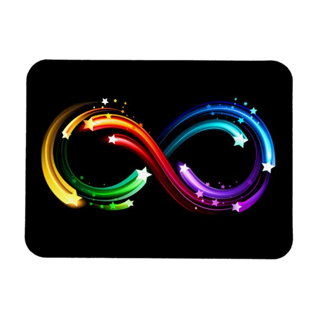 Magnet Flexible Symbole de l'infini des comètes arc-en-ciel (Horizontal)