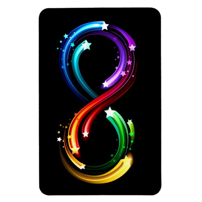 Magnet Flexible Symbole de l'infini des comètes arc-en-ciel (Vertical)