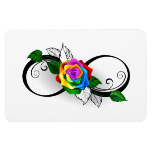 Magnet Flexible Symbole d'infini avec Rose arc-en-ciel