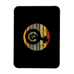Magnet Flexible Symbole féministe Design Retro Vintage, les années