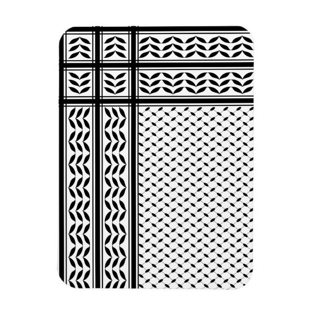 Magnet Flexible Symbole Keffiyeh de la Palestine Motif de résistan (Vertical)