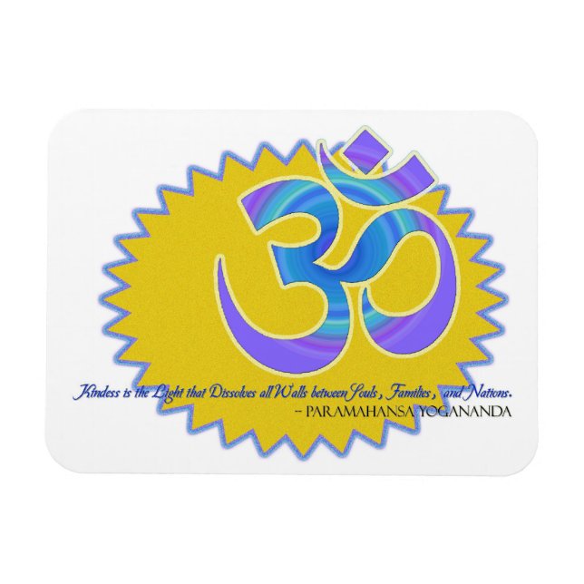 Magnet Flexible Symbole Om Aum Paramahansa Yogananda Citation (Horizontal)