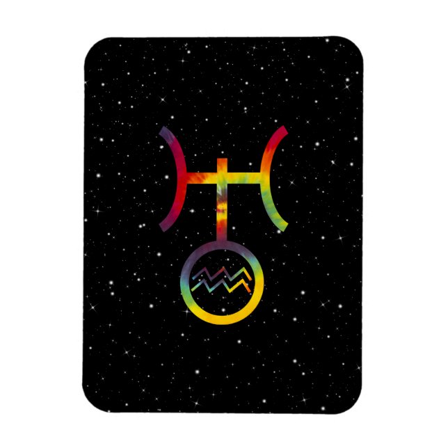 Magnet Flexible Symbole planétaire Aquarius Uranus Starry Tie Dye (Vertical)