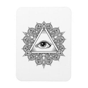 Magnet Flexible Symbole pyramide des yeux Doodle