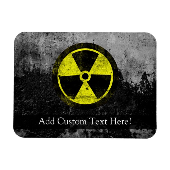 Magnet Flexible Symbole radioactif Grunge (Horizontal)