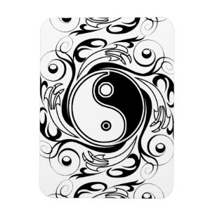 Magnet Flexible Symbole Yin & Yang Tatouage Noir et Blanc