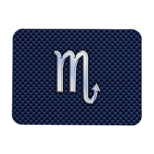 Magnet Flexible Symbole Zodiac Scorpio marine bleu en fibre de car