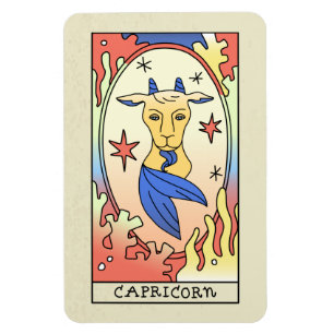 Magnet Flexible SYMBOLE Zodiaque Capricorne Art Abstrait Vintage