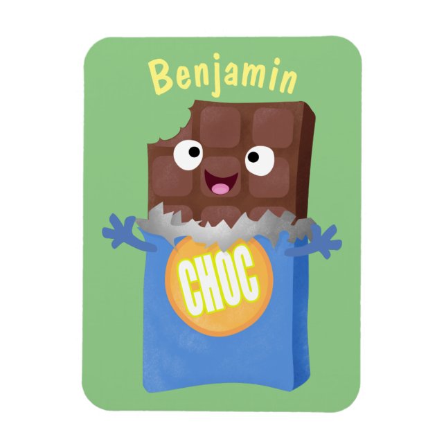 Magnet Flexible Sympa chocolat chocolat bonbon bar personnage de d (Vertical)