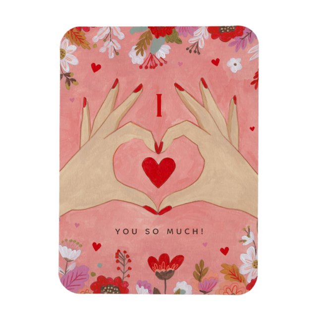 Magnet Flexible Sympathique main dans l'amour Signe Valentine (Vertical)