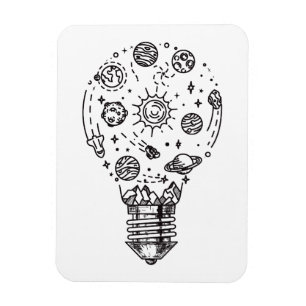 Magnet Flexible Système solaire Doodle en bulbe