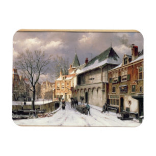 Magnet Flexible T31117 Vue d'une ville hollandaise en hiver