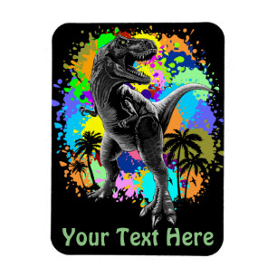 Magnet Flexible T-Rex Dinosaur Jurassique Reptile sur arc-en-ciel 