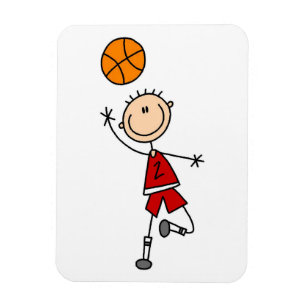 Magnet Flexible T-shirts et cadeaux pour garçon basketteur rouge