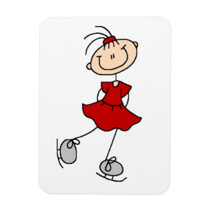 Magnet Flexible T-shirts et cadeaux pour patineuse rouge