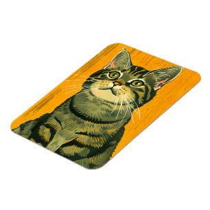 Magnet Flexible Tabby gris rayé minimaliste