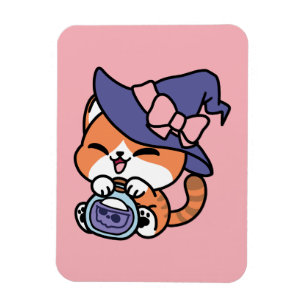 Magnet Flexible Tabby Witch Brew – Joli Design de Chat d'Halloween