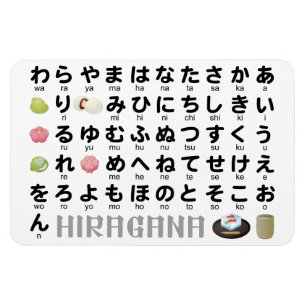 Magnet Flexible Table japonaise Hiragana (Wagashi)