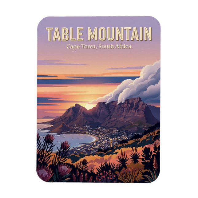 Magnet Flexible Table Mountain, Le Cap, province du Cap-Occidental (Vertical)