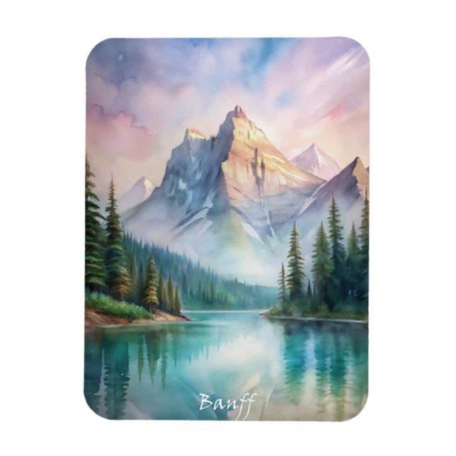 Magnet Flexible Tableau aquarelle du parc national Banff (Vertical)