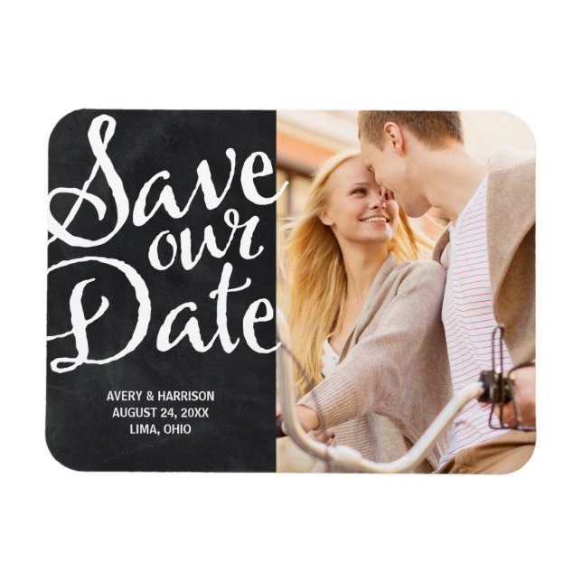 Magnet Flexible Tableau de bord rustique | Photo Enregistrer la da (Horizontal)