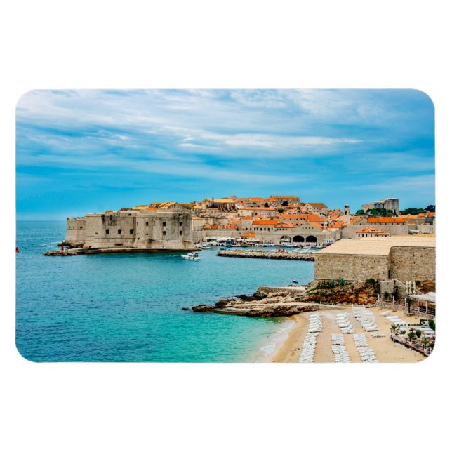 Magnet Flexible Tableau de la plage de Dubrovnik (Horizontal)