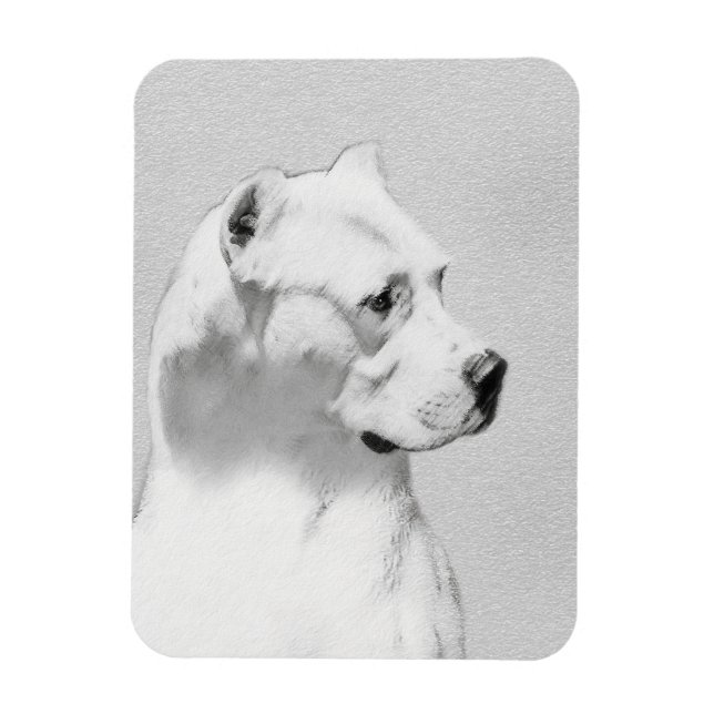 Magnet Flexible Tableau Dogo Argentino - Art Chien original (Vertical)