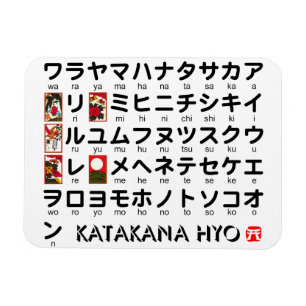 Magnet Flexible Tableau Katakana japonais (Hanafuda)