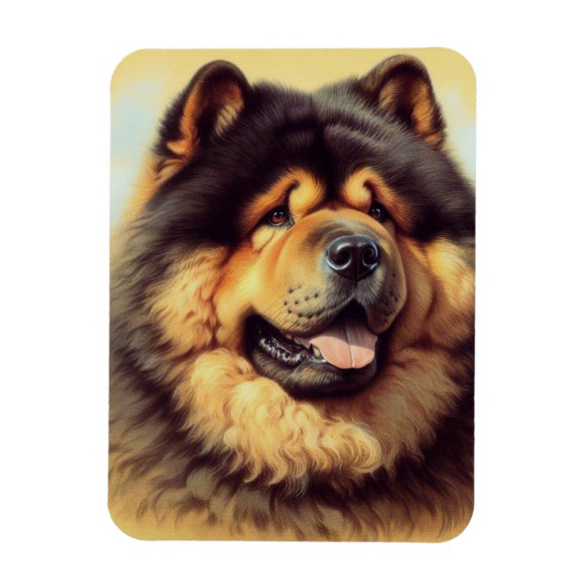 Magnet Flexible Tableau vintage Chow-Chow (Vertical)