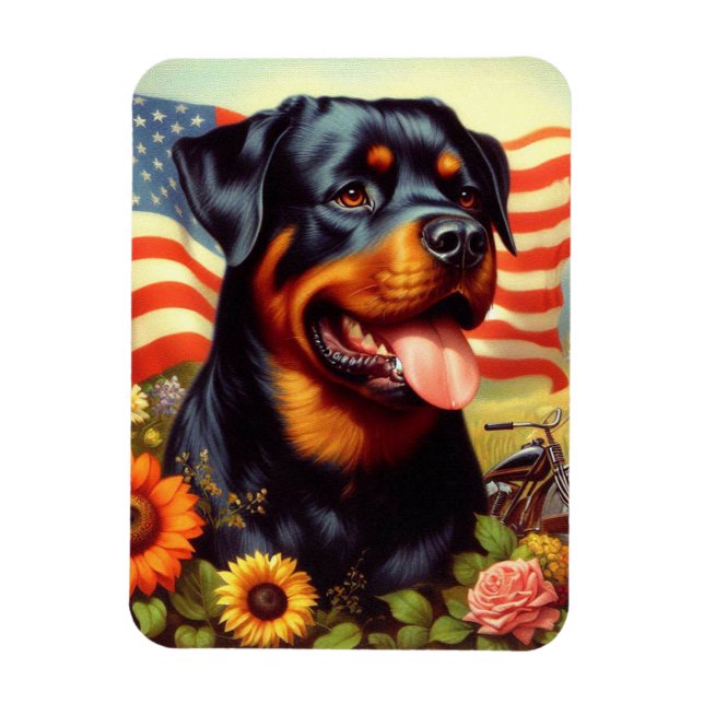 Magnet Flexible Tableau vintage Rottweiler (Vertical)
