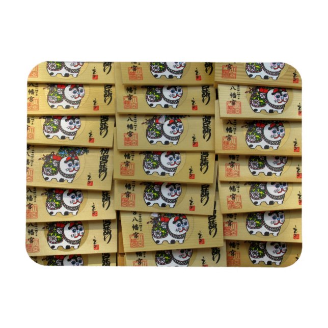 Magnet Flexible Tablettes de prière du chat chanceux : Tokyo, Japo (Horizontal)