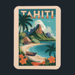 Magnet Flexible Tahiti Polynésie Française Illustration Art Voyage<br><div class="desc">Tahiti design de déplacement vectoriel rétro. Tahiti est la plus grande île de Polynésie française,  l'archipel du Pacifique Sud.</div>