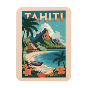 Magnet Flexible Tahiti Polynésie Française Illustration Art Voyage