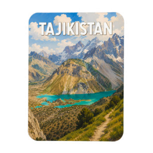 Magnet Flexible Tajikistan Illustration Voyage Art Vintage