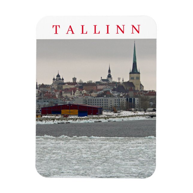 Magnet Flexible Tallinn en vue d'hiver aimant frigo (Vertical)
