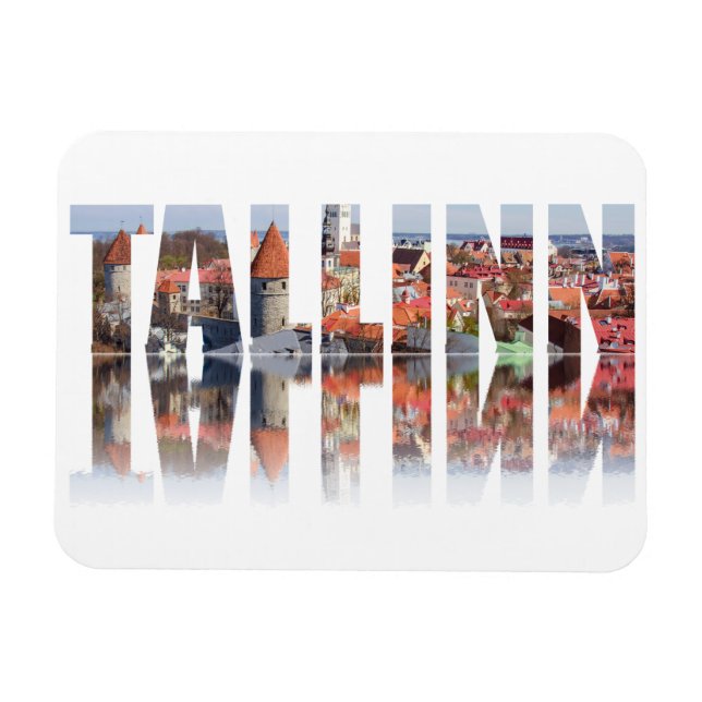 Magnet Flexible Tallinn texte composé d'ancien (Horizontal)