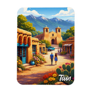 Magnet Flexible Taos Pueblo Nouveau-Mexique