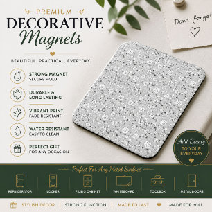 Magnet Flexible Tapis de bain à motif floral noir et blanc