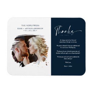 Magnet Flexible Tarjeta De Agradecimiento Modern Brushstoke Photo