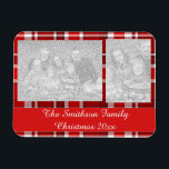 Magnet Flexible Tartan blanc rouge<br><div class="desc">Ce motif en plaid rouge et blanc a un motif à carreaux / tartan extensible qui est légèrement texturé. C'est un motif clair,  élégant et élégant.</div>