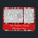 Magnet Flexible Tartan blanc rouge<br><div class="desc">Ce motif en plaid rouge et blanc a un motif à carreaux / tartan extensible qui est légèrement texturé. C'est un motif clair,  élégant et élégant.</div>